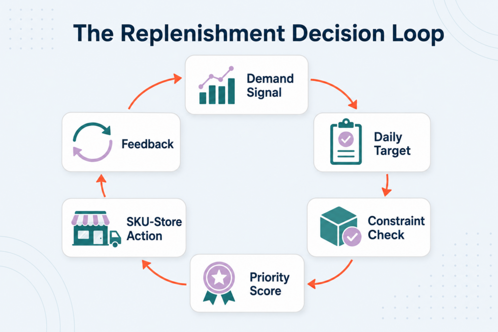 What Is Replenishment Planning? A Retail Guide to Daily SKU-Store Decisions 1 rep loop